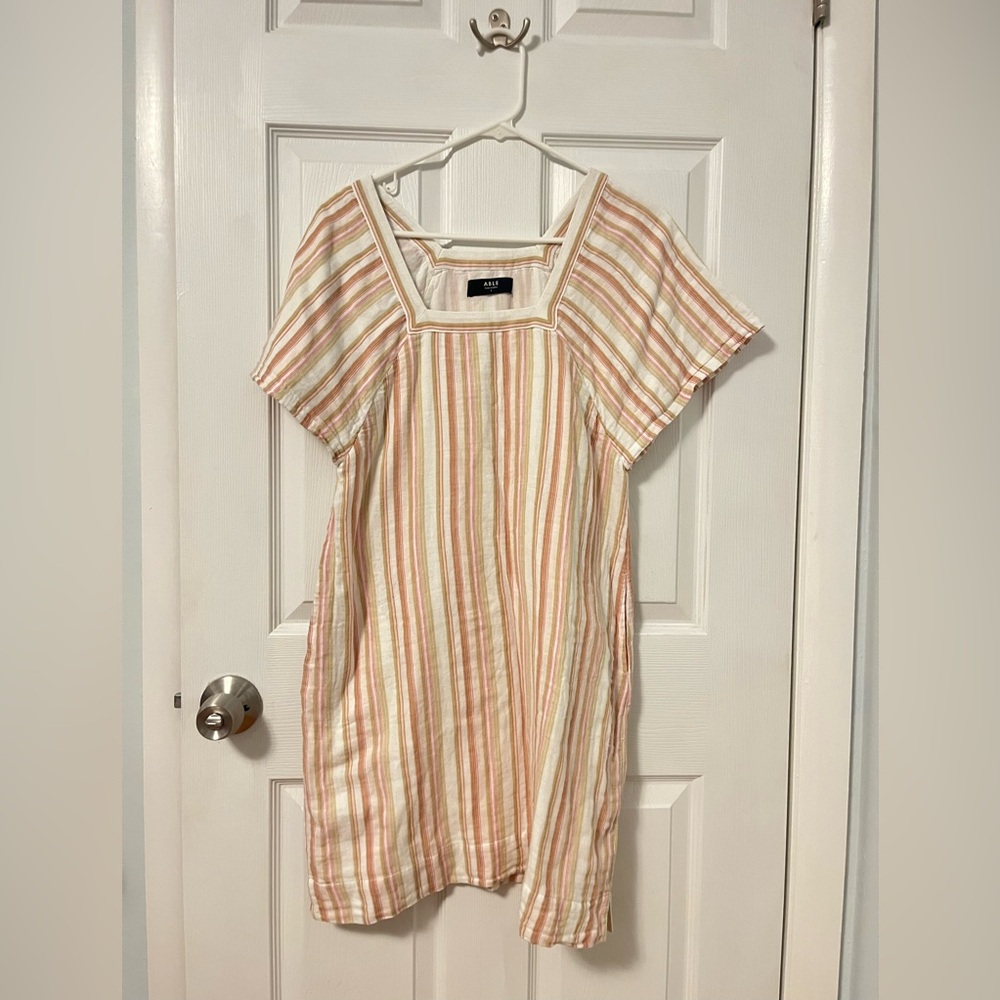 100% Cotton Striped Shift Dress - ABLE